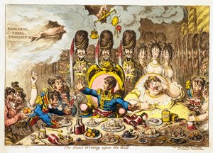 Ręczne pisanie na ścianie, wyd. 1803 (ręcznie kolorowane grawerowanie)