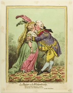 Pocałunek w Wirtembergii autorstwa James Gillray