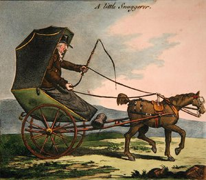 Mały Snuggerer (kolorowy grawerunek) autorstwa James Gillray