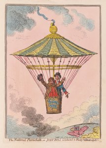 The National Spachute czyli John Bull dyrygowany do Plenty and Emancipation, wyd. 1802 (grawerowanie ręcznie kolorowane)