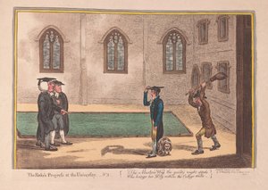 The Rakes Progress na Uniwersytecie. nr 3, wyd. 1806 (grawerowanie ręcznie kolorowane)