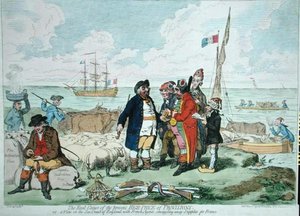 The Real Cause of the Present High Price of Provisions, opublikowana przez Hannah Humphrey w 1795 r. (akwaforta ręcznie kolorowana) autorstwa James Gillray