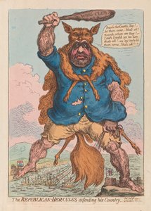 Republikański Herkules w obronie swojego kraju, wyd. 1797 (grawerowanie ręcznie kolorowane)