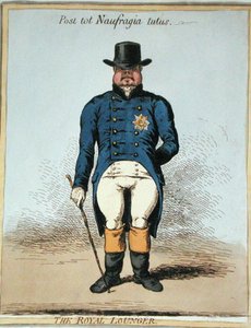 Royal Lounger (akwaforta ręcznie kolorowana) autorstwa James Gillray