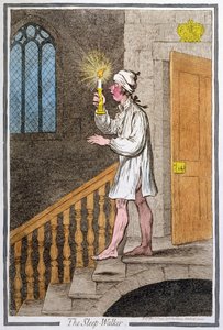 The Sleep-Walker, wydany przez Hannah Humphrey w 1795 r. (akwaforta ręcznie kolorowana0
