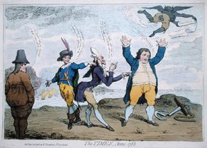 The Times, Anno 1783, wydane przez Williama Humphreya (akwaforta ręcznie kolorowana) autorstwa James Gillray