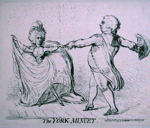 York Menuet, wydany przez Hannah Humphrey w 1791 (akwaforta) autorstwa James Gillray