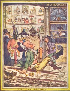 Bardzo śliska pogoda, 1808 autorstwa James Gillray