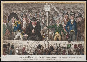 Widok Hustingów w Covent Garden – Vide. Wybory w Westminsterze, listopad 1806
