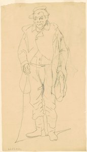 Postać Afroamerykanina, ok. 1840-1850 (grafit) autorstwa James Goodwin Clonney