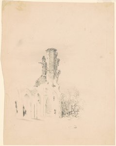 Gotycka ruina autorstwa James Goodwyn Clonney