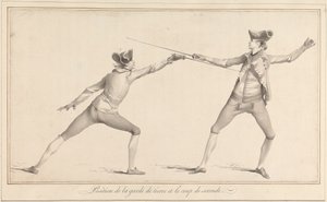 Pozycja Garde de Tierce i Coup de Seconde autorstwa James Gwin