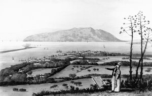 Kingston i Port Royal, z „A Picturesque Tour of the Island of Jamaica”, grawerowane przez Thomasa Sutherlanda (litografia)
