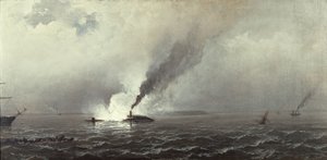 Monitor i Merrimac, 1874-75 autorstwa James Hamilton