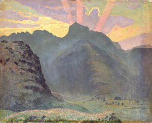 Wschód słońca na Pojezierzu, 1915