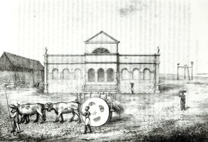 Rio Exchange, public Trapiche, Grass Wagon and the Gallows, ilustracja z „Historii Brazylii” Jamesa Hendersona, opublikowanej w Londynie w 1821 r. autorstwa James Henderson