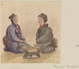 Japońskie "moosmes", ok. 1868 (akwarela) autorstwa James Henry Butt