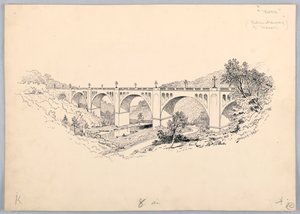 Most, projekt na kolację w Waszyngtonie, 13 maja 1908 r. autorstwa James Henry Moser