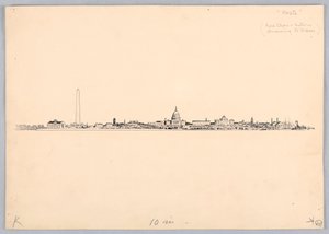 Washington Skyline, projekt na kolację Washington Board of Trade, 13 maja 1908 r autorstwa James Henry Moser