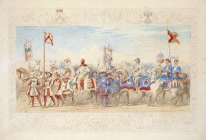 Archibald, hrabia Cassilis, rycerz delfinów, 1839 (ołówek, wc, gwasz i złota farba na papierze)