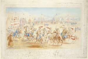 Walka wręcz (nr 1), 1839 (ołówek i wc na papierze)