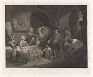 John Howard odwiedza rodzinę w więzieniu John Howard Esq Wizyta i ulga w nieszczęściu więzienia (tytuł na obiekcie) autorstwa James Hogg