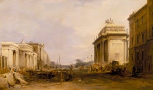 „Hyde Park Corner and Constitution Arch”, c1833 autorstwa James Holland