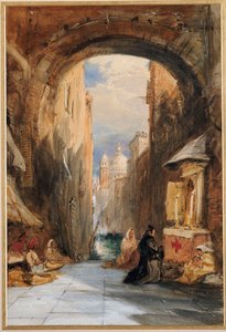 Wenecja: Edicola pod łukiem, z Santa Maria della Salute w oddali, 1853