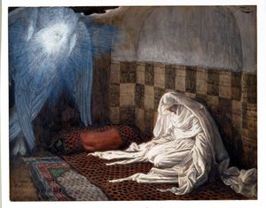 Zwiastowanie, ilustracja do Życia Chrystusa, ok. 1886-96 (gwasz na tekturze) autorstwa James Jacques Joseph Tissot