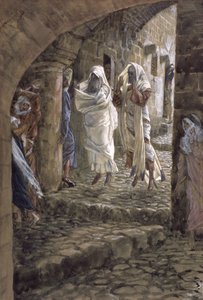 Objawienia umarłych na ulicach Jerozolimy, ilustracja do Życia Chrystusa, ok. 1886-94 (toaleta i gwasz na tekturze) autorstwa James Jacques Joseph Tissot