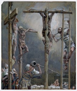 Łamanie nóg złodziei, ilustracja do „Życia Chrystusa”, ok. 1886-94 (akwarela i gwasz na tekturze) autorstwa James Jacques Joseph Tissot