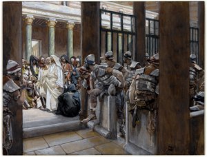 Ale nikt nie podniósł na niego rąk, ilustracja do Życia Chrystusa, ok. 1884-96 (toaleta i gwasz na tekturze) autorstwa James Jacques Joseph Tissot