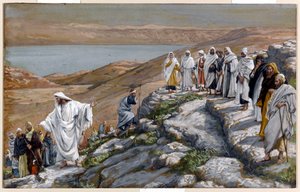 Chrystus wysyła siedemdziesięciu uczniów, dwóch po dwóch, ilustracja do Życia Chrystusa, ok. 1884-96 (toaleta i gwasz na tekturze)