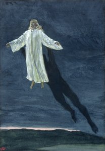 Chrystus wzięty na wysoką górę, ilustracja do Życia Chrystusa, ok. 1886-1894 (toaleta i gwasz na tekturze) autorstwa James Jacques Joseph Tissot
