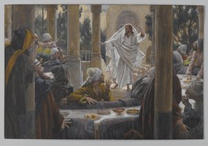 Klątwy przeciw faryzeuszom, ilustracja z Życia Pana naszego Jezusa Chrystusa, 1886-96 (wc nad grafitem na papierze) autorstwa James Jacques Joseph Tissot
