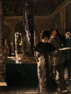 Goście zagraniczni w Luwrze, ok.1880 autorstwa James Jacques Joseph Tissot