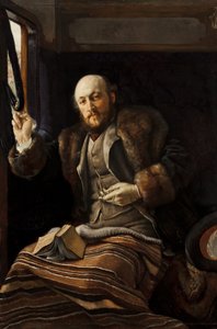 Pan w wagonie kolejowym, 1870-80 autorstwa James Jacques Joseph Tissot