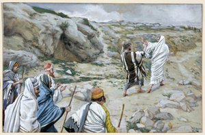 Get Thee Behind Me, Szatanie, ilustracja do Życia Chrystusa, ok. 1886-94 (toaleta i gwasz na tekturze) autorstwa James Jacques Joseph Tissot
