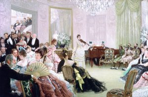 Cicho!, Koncert, c1875 autorstwa James Jacques Joseph Tissot