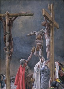 Pragnę. Ocet podarowany Jezusowi, ilustracja do Życia Chrystusa, ok. 1884-96 (toaleta i gwasz na tekturze) autorstwa James Jacques Joseph Tissot