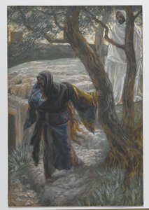 Jezus ukazuje się Marii Magdalenie, ilustracja z Życia naszego Pana Jezusa Chrystusa, 1886-94 (wc nad grafitem na papierze) autorstwa James Jacques Joseph Tissot