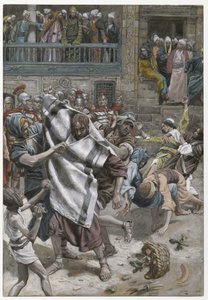 Jezus przed Herodem, ilustracja z Życia naszego Pana Jezusa Chrystusa, 1886-94 (wc nad grafitem na papierze) autorstwa James Jacques Joseph Tissot