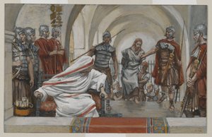 Jezus prowadzony od Heroda do Piłata, ilustracja z Życia naszego Pana Jezusa Chrystusa, 1886-94 (wc nad grafitem na papierze) autorstwa James Jacques Joseph Tissot