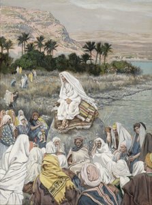 Jezus nauczający nad brzegiem morza, ilustracja do Życia Chrystusa, ok. 1886-96 autorstwa James Jacques Joseph Tissot