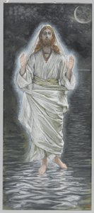 Jezus chodzi po morzu, ilustracja z Życia naszego Pana Jezusa Chrystusa (wc nad grafitem na papierze) autorstwa James Jacques Joseph Tissot