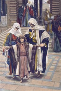 Jezus znaleziony - Jezus znaleziony - z „Życia naszego Pana Jezusa Chrystusa”” - 1899, James Tissot - Jezus znaleziony w świątyni - Życie naszego Pana Jezusa Chrystusa, Jacques Joseph (Jacques Joseph) Tissot dit James Tissot ( 1836-1902) autorstwa James Jacques Joseph Tissot