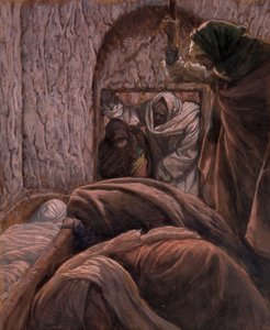 Jezus w grobie, ilustracja do Życia Chrystusa, ok. 1884-96 (toaleta i gwasz na tekturze) autorstwa James Jacques Joseph Tissot