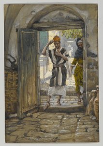 Wchodząc do domu, Pozdrówcie to, ilustracja z Życia naszego Pana Jezusa Chrystusa (wc nad grafitem na papierze) autorstwa James Jacques Joseph Tissot