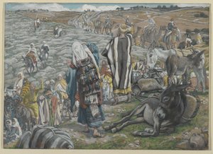 Po powrocie z Jerozolimy zauważa się, że Jezus zaginął, ilustracja z Życia naszego Pana Jezusa Chrystusa (wc nad grafitem na papierze) autorstwa James Jacques Joseph Tissot