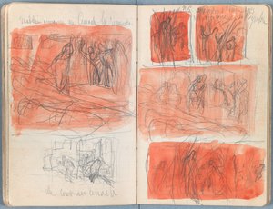 Strony z albumu Szkice do życia naszego Pana Jezusa Chrystusa, koniec lat 80. XIX wieku (grafit i pranie na papierze) autorstwa James Jacques Joseph Tissot